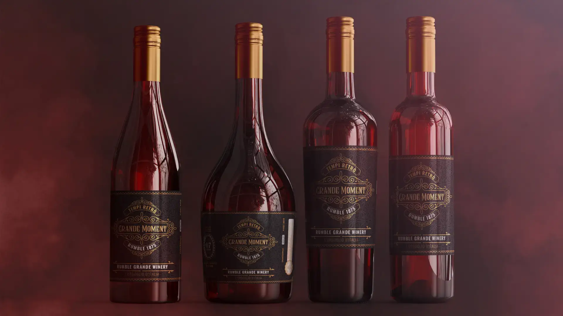 Premium Wine Bottle Packaging Design